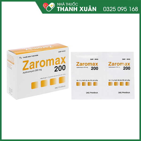 Zaromax bột pha hỗn dịch trị nhiễm khuẩn